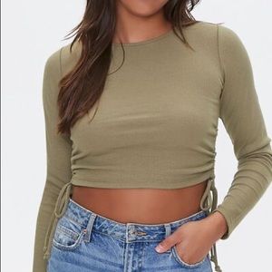 Forever 21 Ruched Drawstring Crop Top